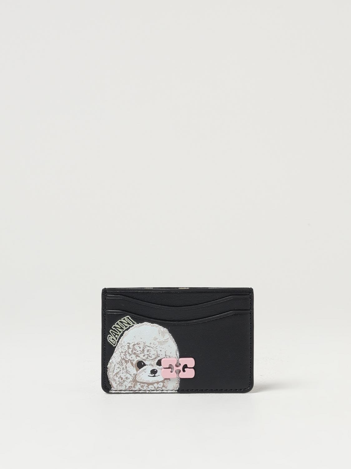 Ganni Black Cardholder With Print