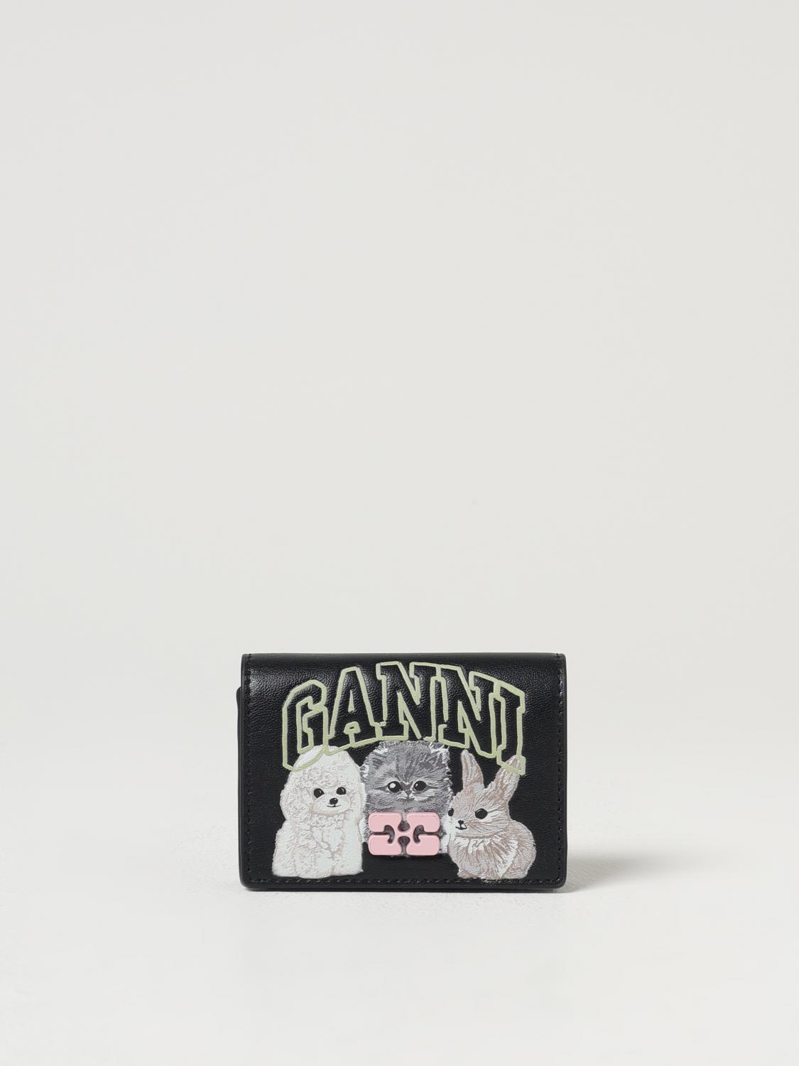Ganni Wallet  Woman Color Black In Black