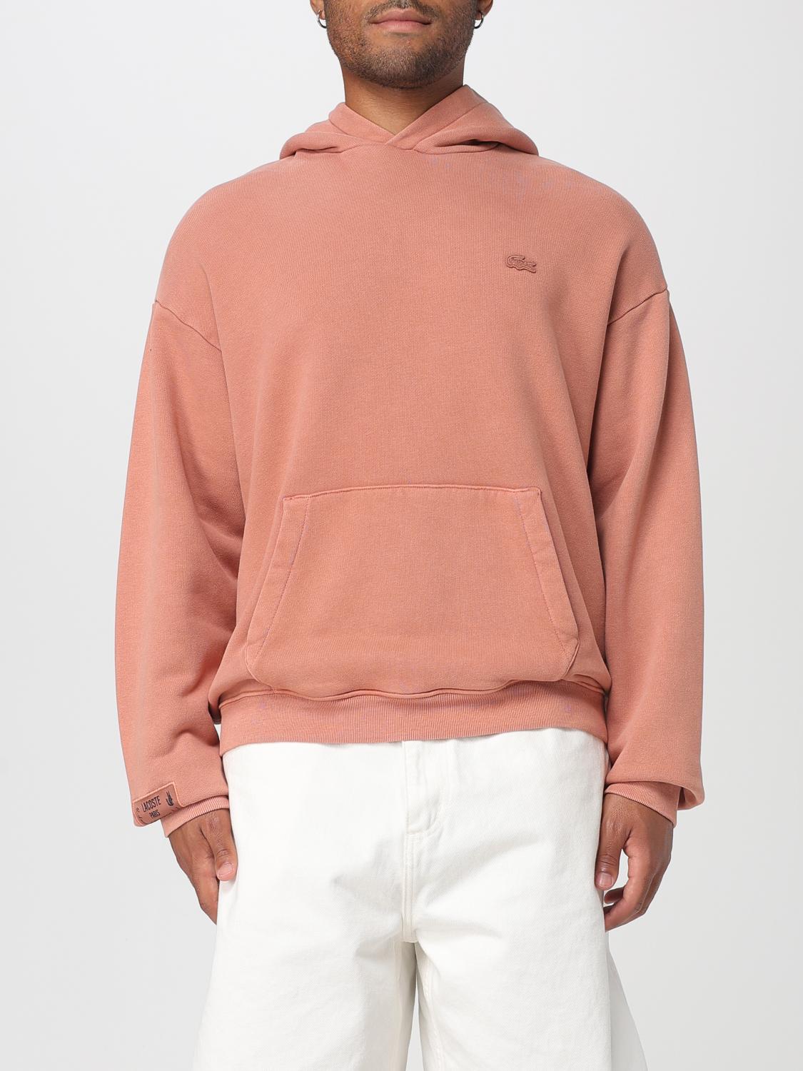 Lacoste Logo-patch Hoodie In Orange