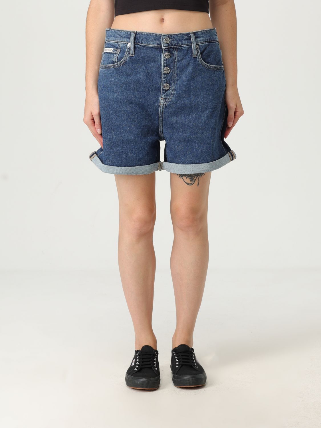 Calvin Klein Jeans Est.1978 Short Calvin Klein Jeans Woman Color Denim In Blue