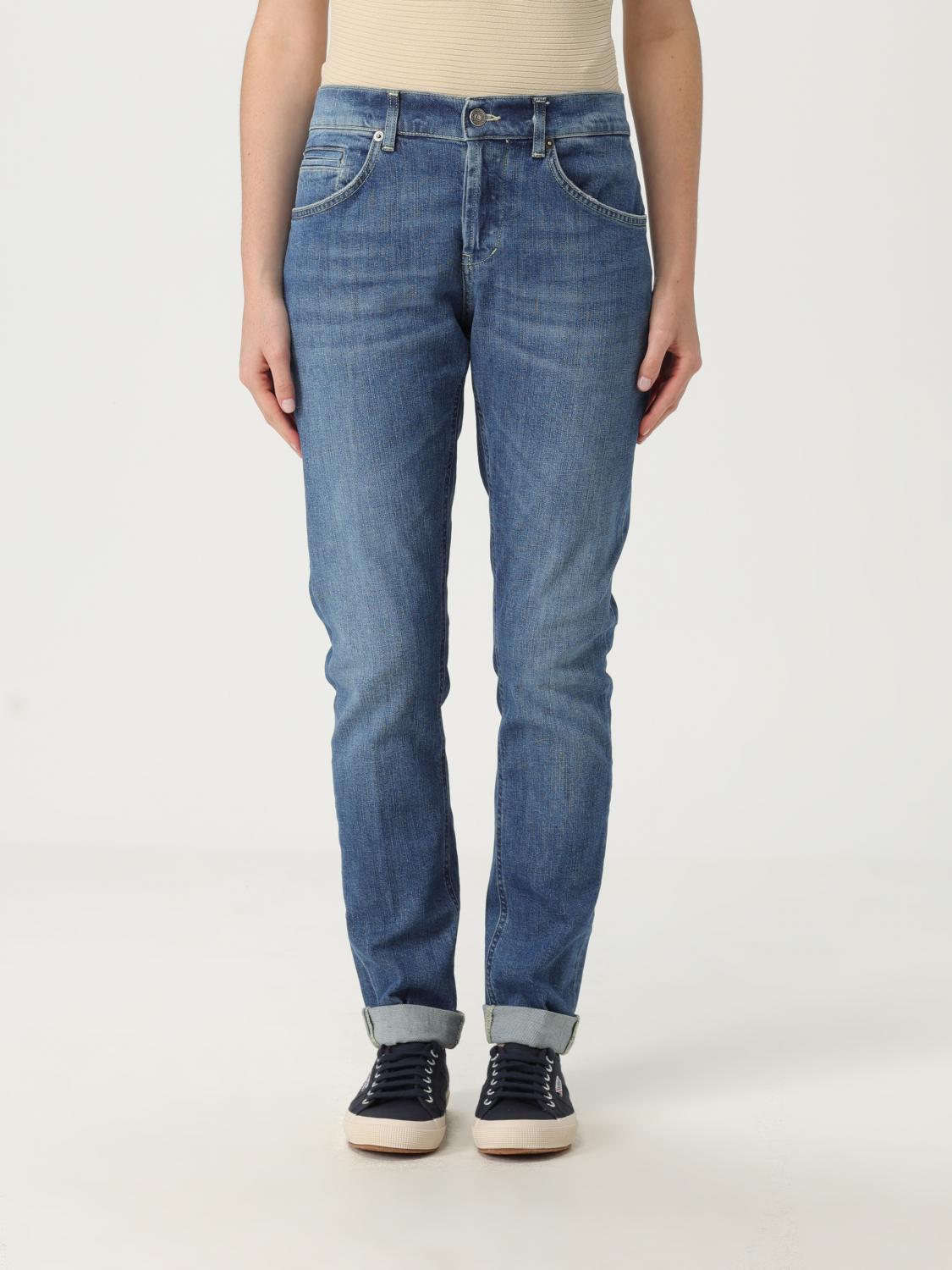 Dondup Organic Stretch Denim Trousers With Rolled Cuffs
