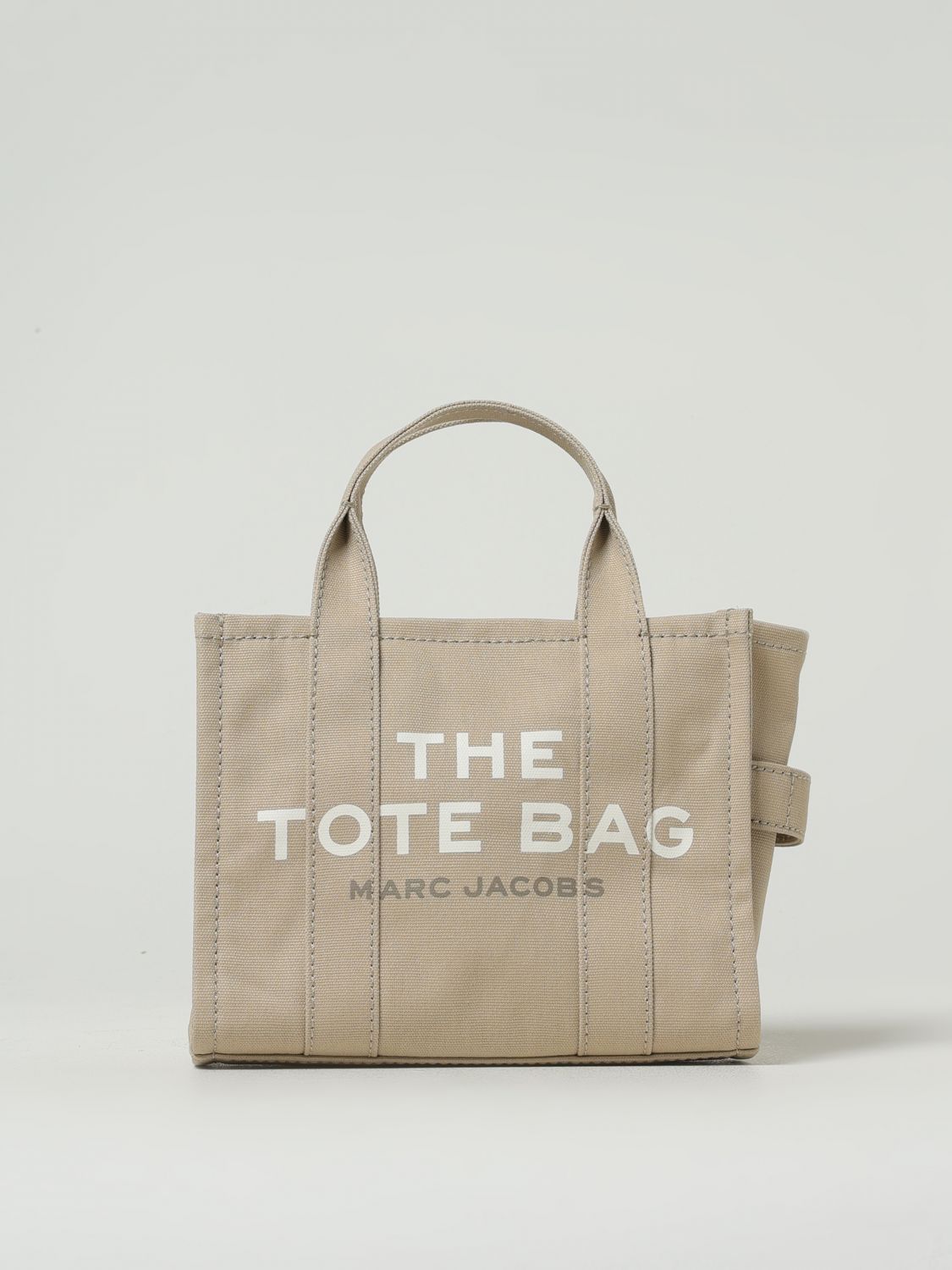 Marc Jacobs Beuge Canvas The Small Traveler Tote Bag In Sand