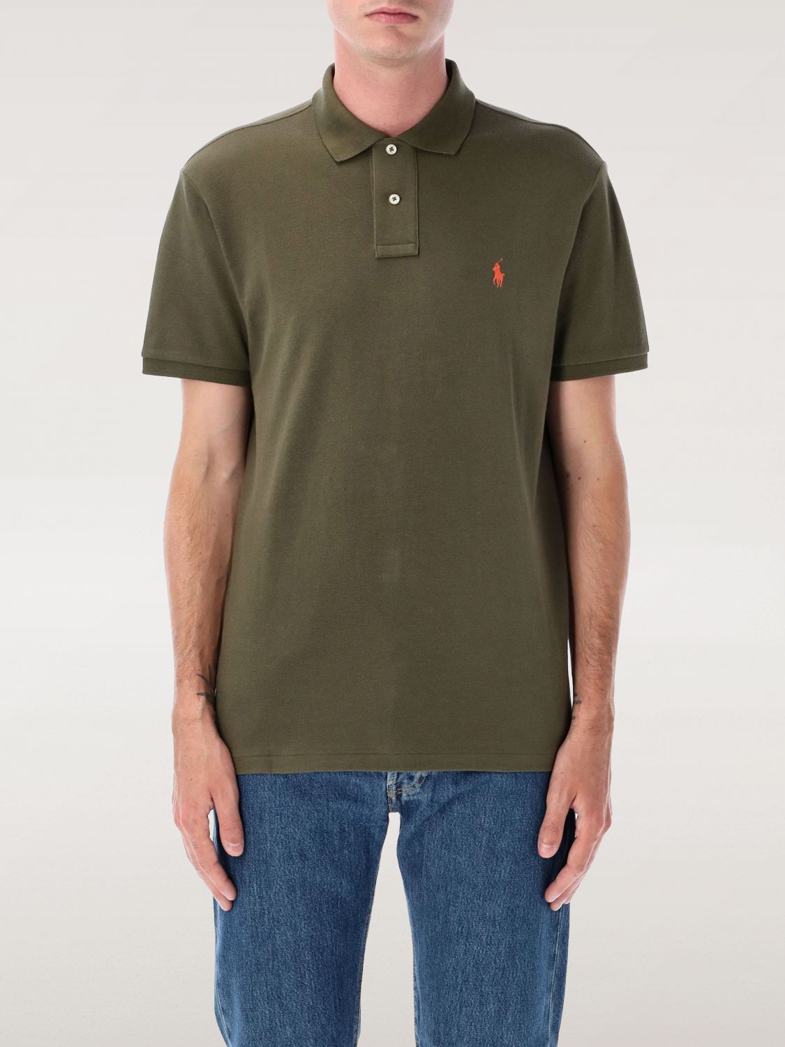 Polo Ralph Lauren Logo Cotton Polo Shirt In Green