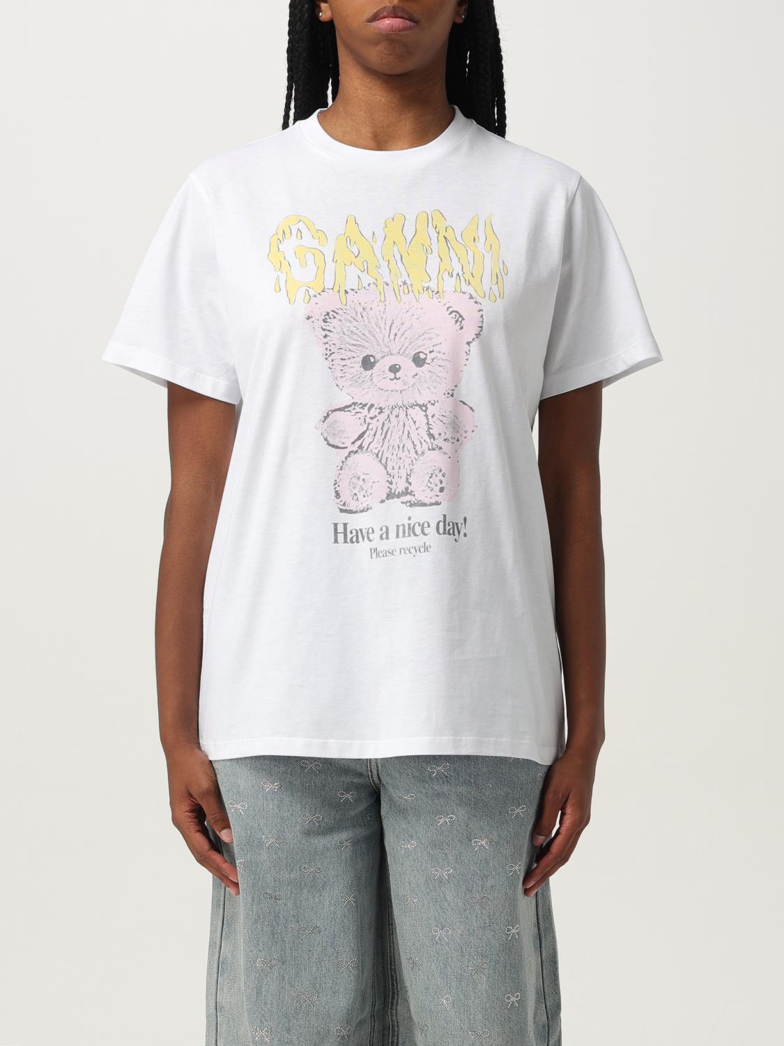 Ganni Basic Cotton Jersey Teddy Relaxed T-shirt