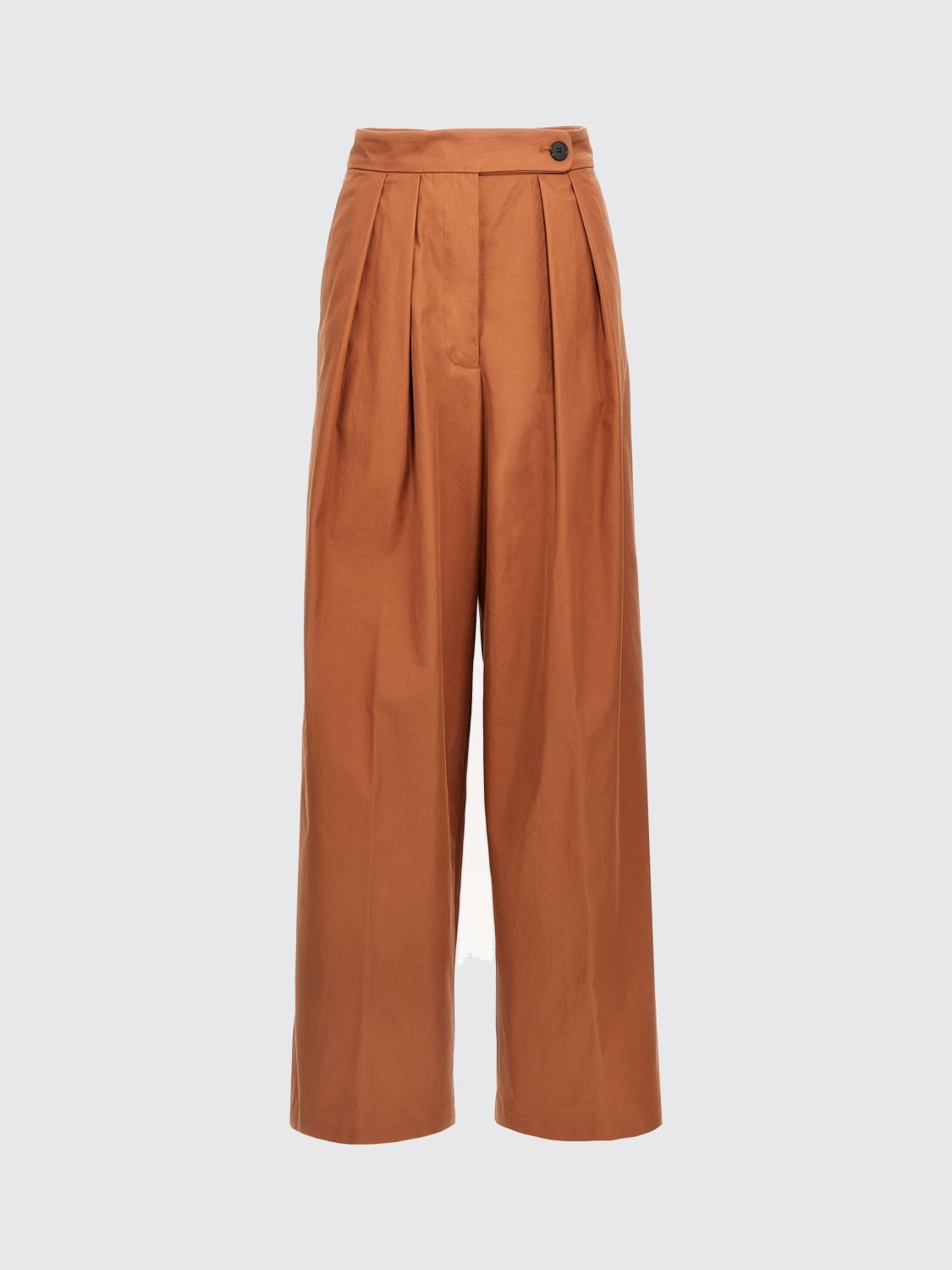 Dries Van Noten High Waist Pleated Wide Leg Trousers In Brown