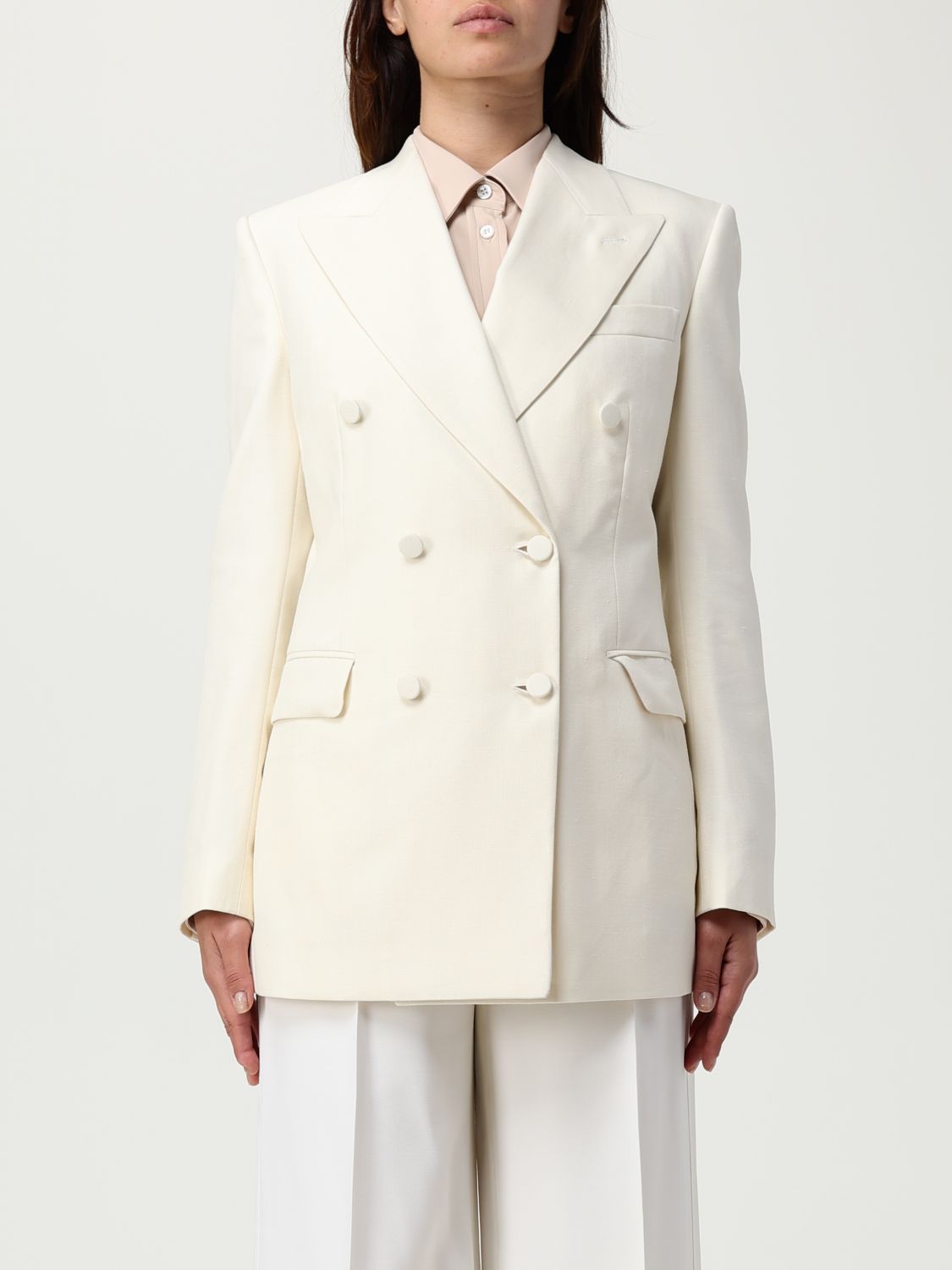 Brioni Flavia Double-breasted Peak-lapel Blazer In Blue