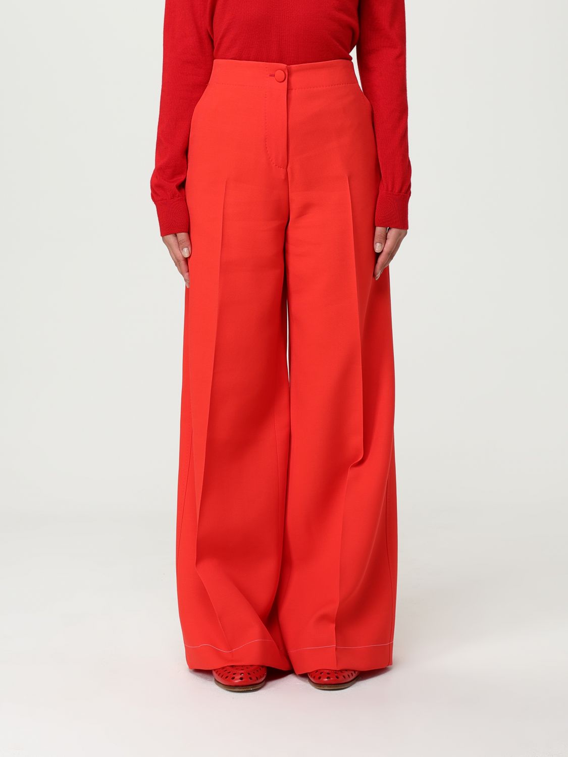 Brioni Wool-silk Pants In Red