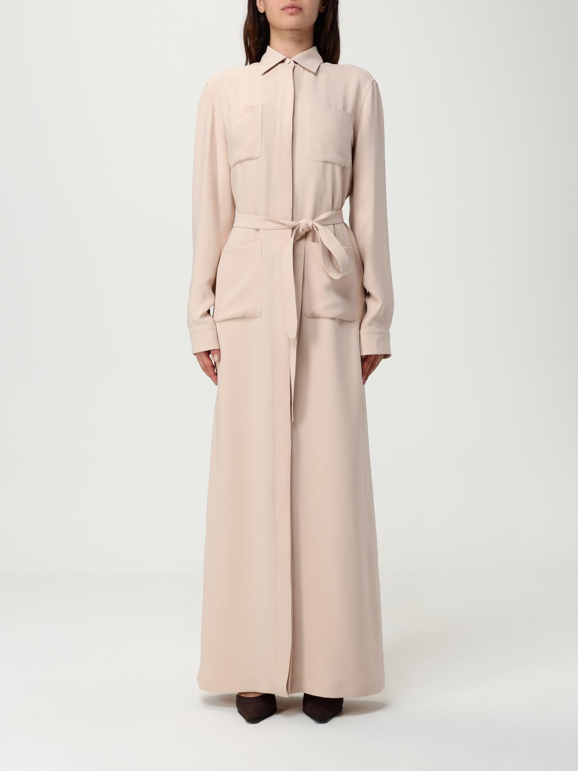 Brioni Silk Belted Dress In Neutral