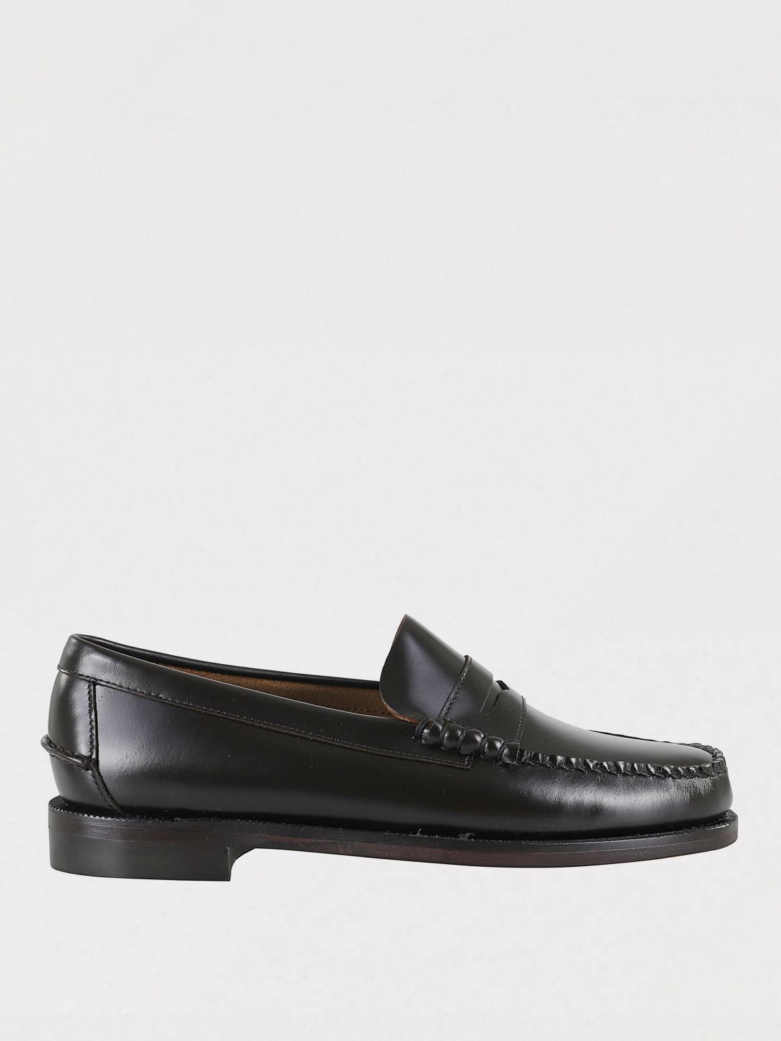 Sebago Man Loafers Burgundy Size 9 Soft Leather In Black