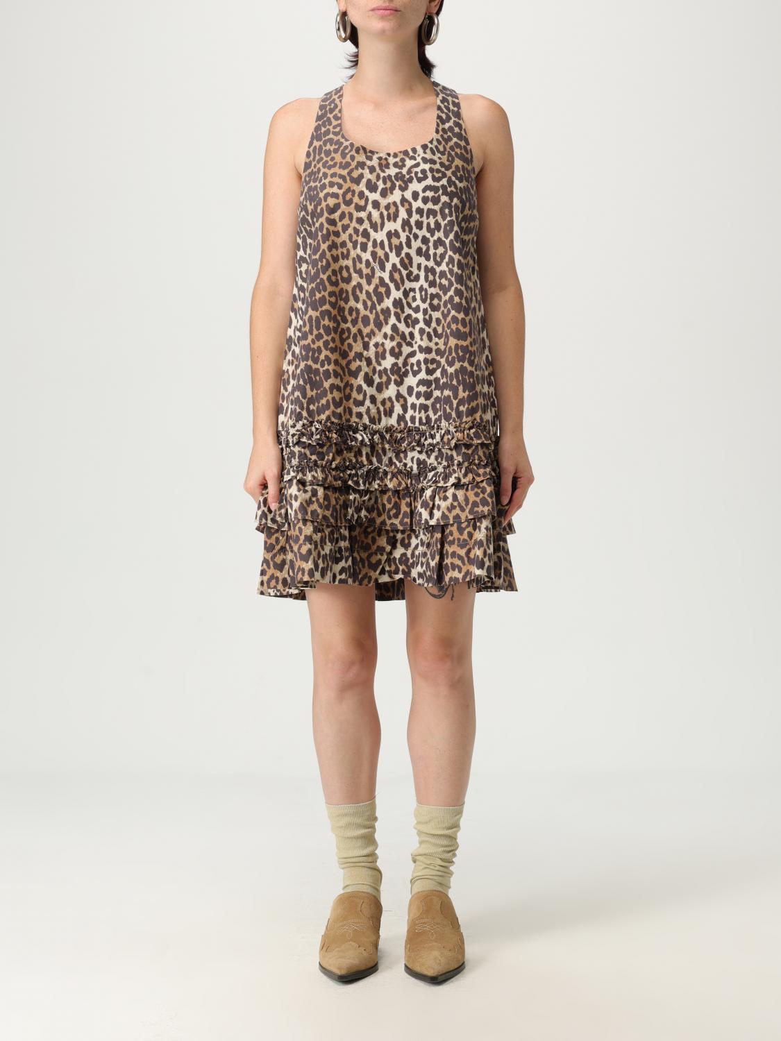 Ganni Γυναικών Καφέ Dress Woman Color