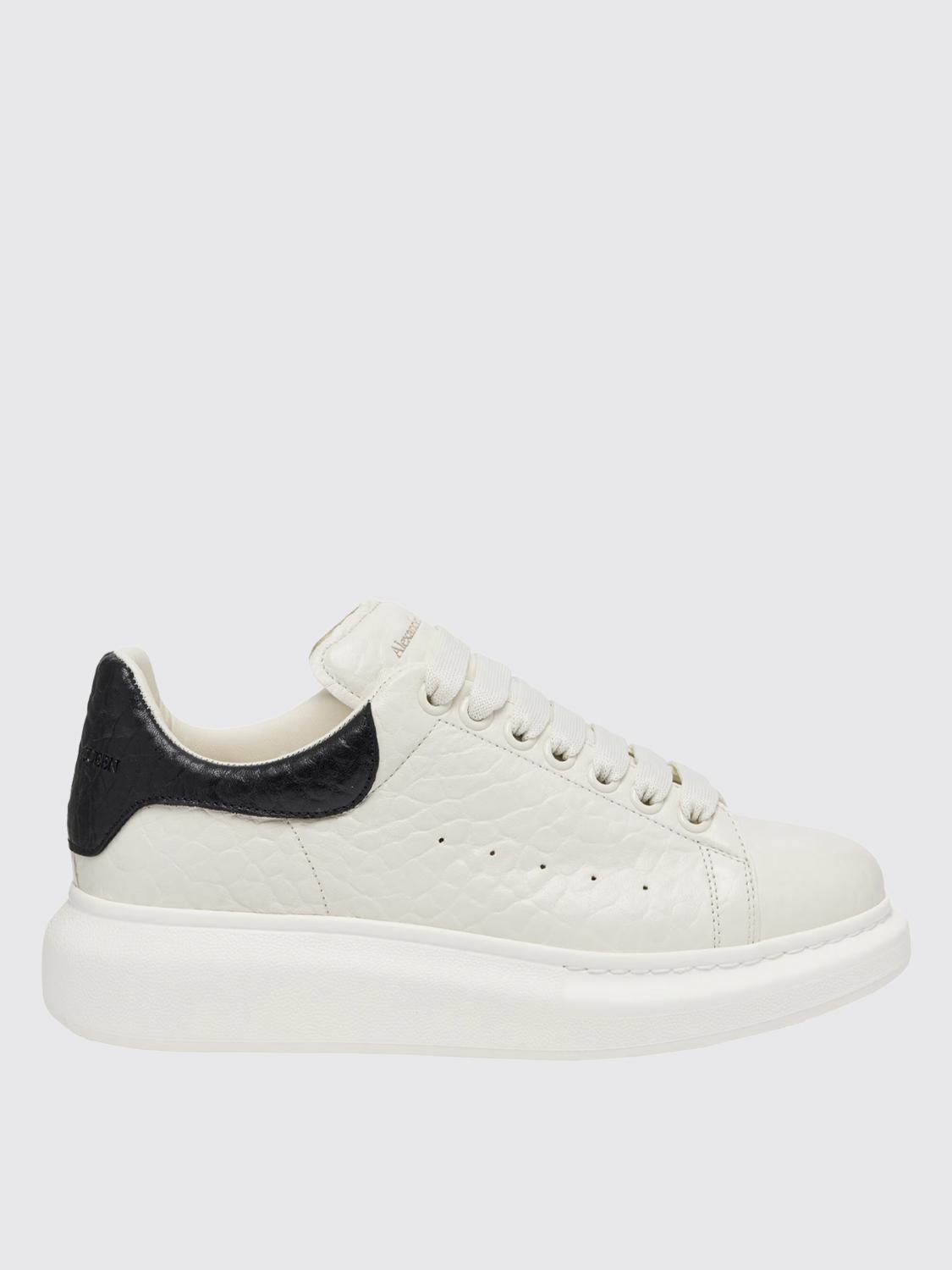 Alexander Mcqueen Oversize Sneakers In White And Beige Calf Leather