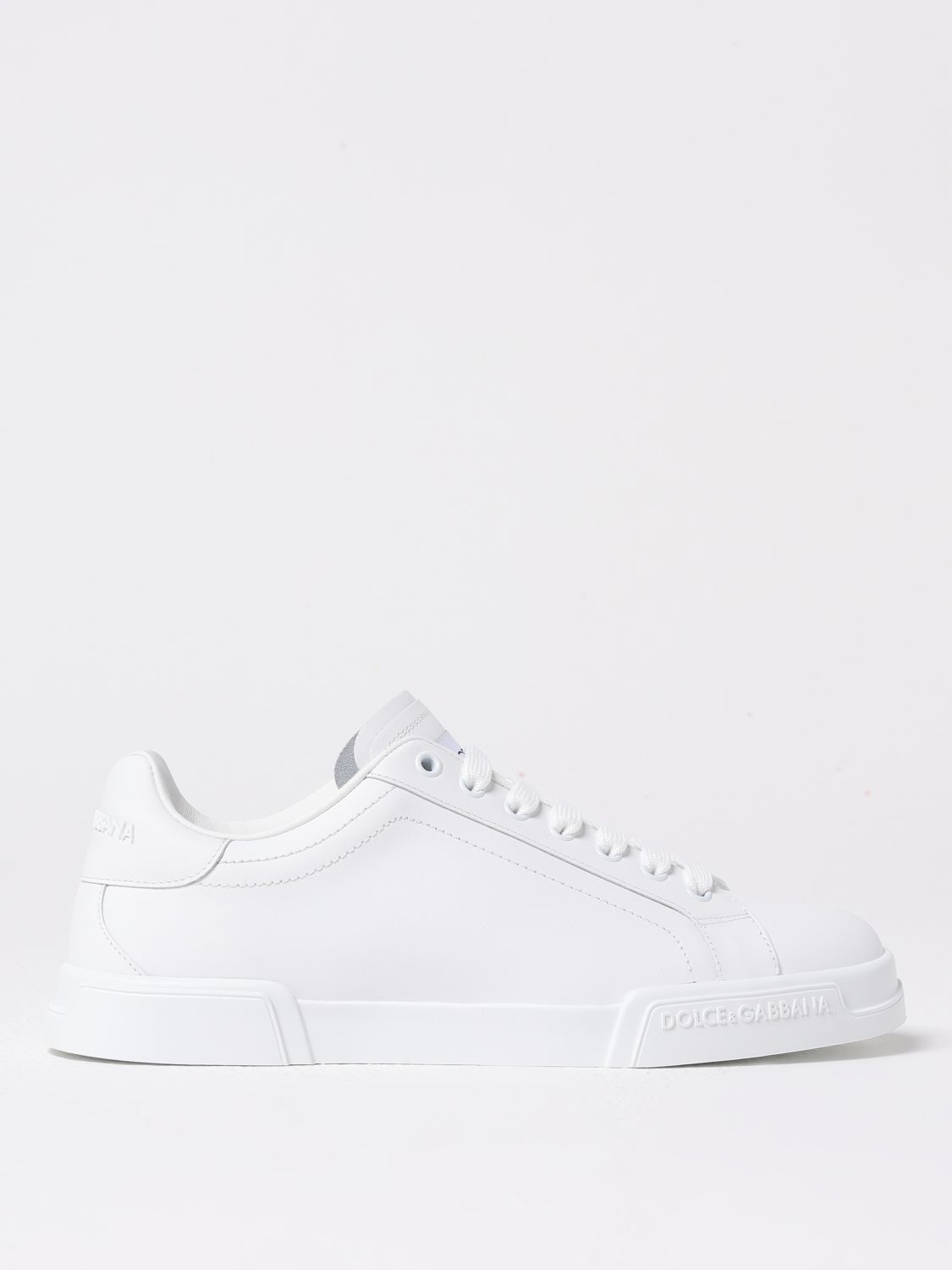 Dolce & Gabbana Portofino Light White Sneakers With Logo Patch On The Tongue And Tonal Logo Lettering On The Heel In In White