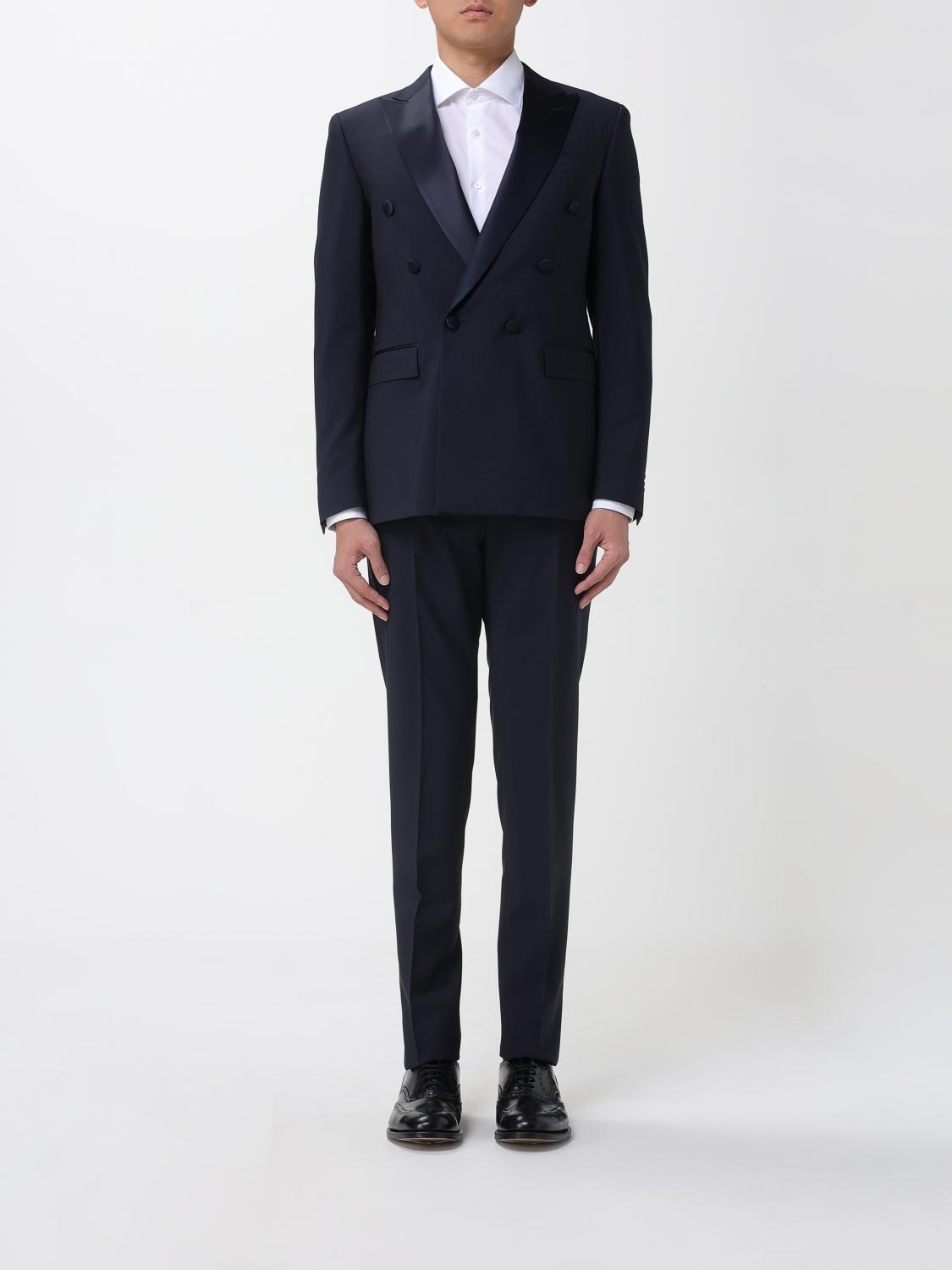 Corneliani Suit Men Color Blue In Multi