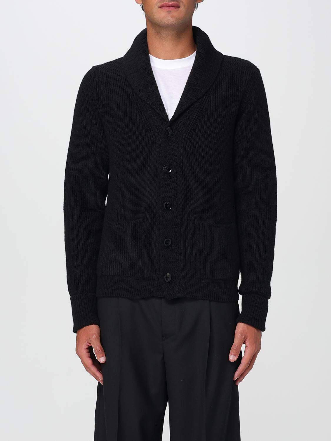 Tom Ford Mens Black V-neck Long-sleeves Wool Cardigan