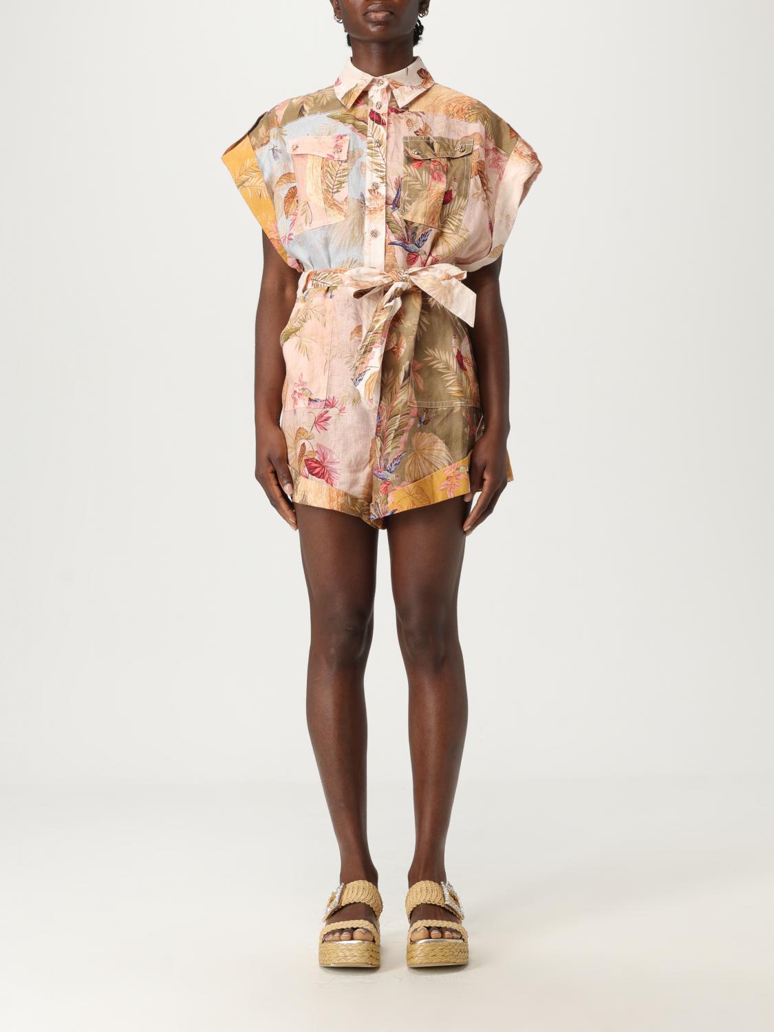 Zimmermann Ascension Floral-print Linen Playsuit