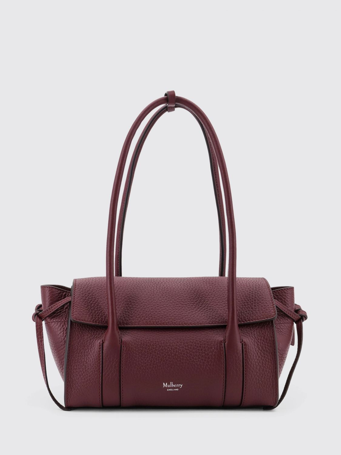 Mulberry Mini Soft Bayswater Grained Leather Shoulder Bag In Purple