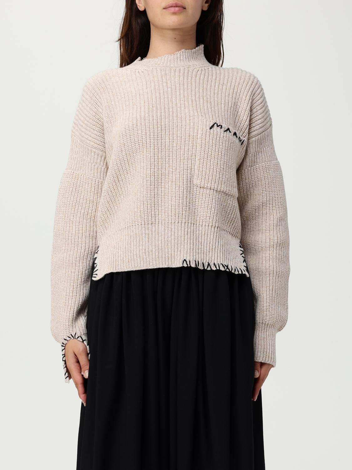Marni Women Logo Embroidery Sweater In Neutral
