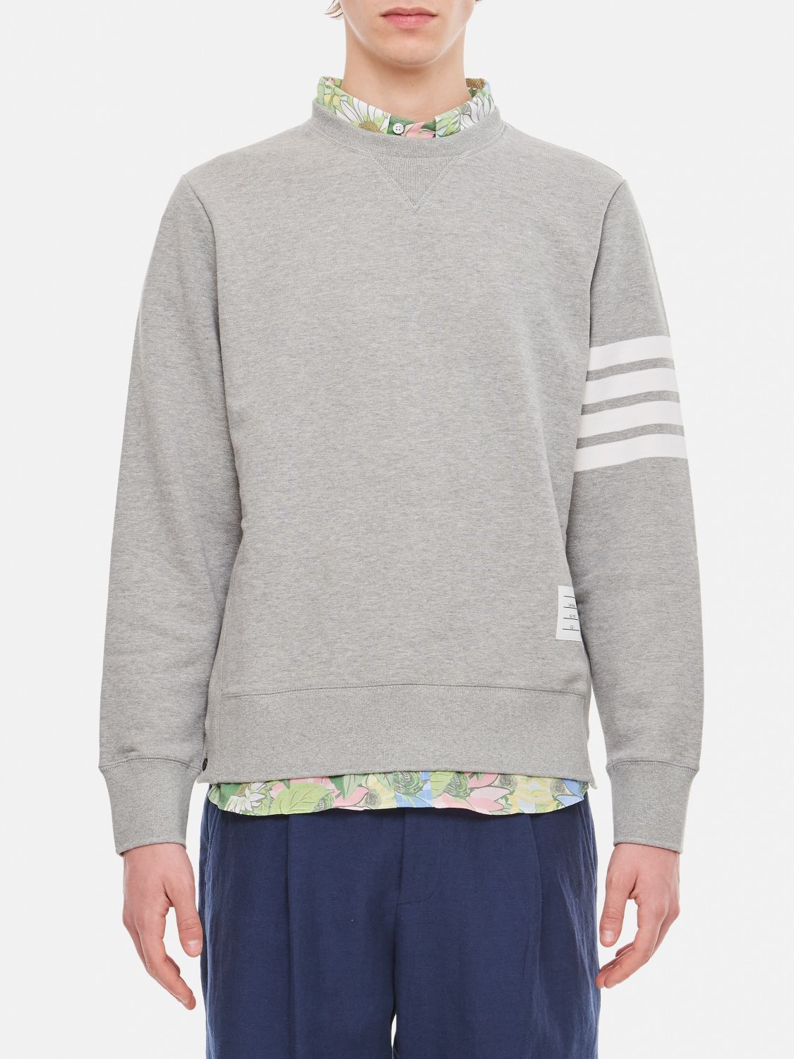 Thom Browne Grey 4-bar Classic Sweatshirt In Gray