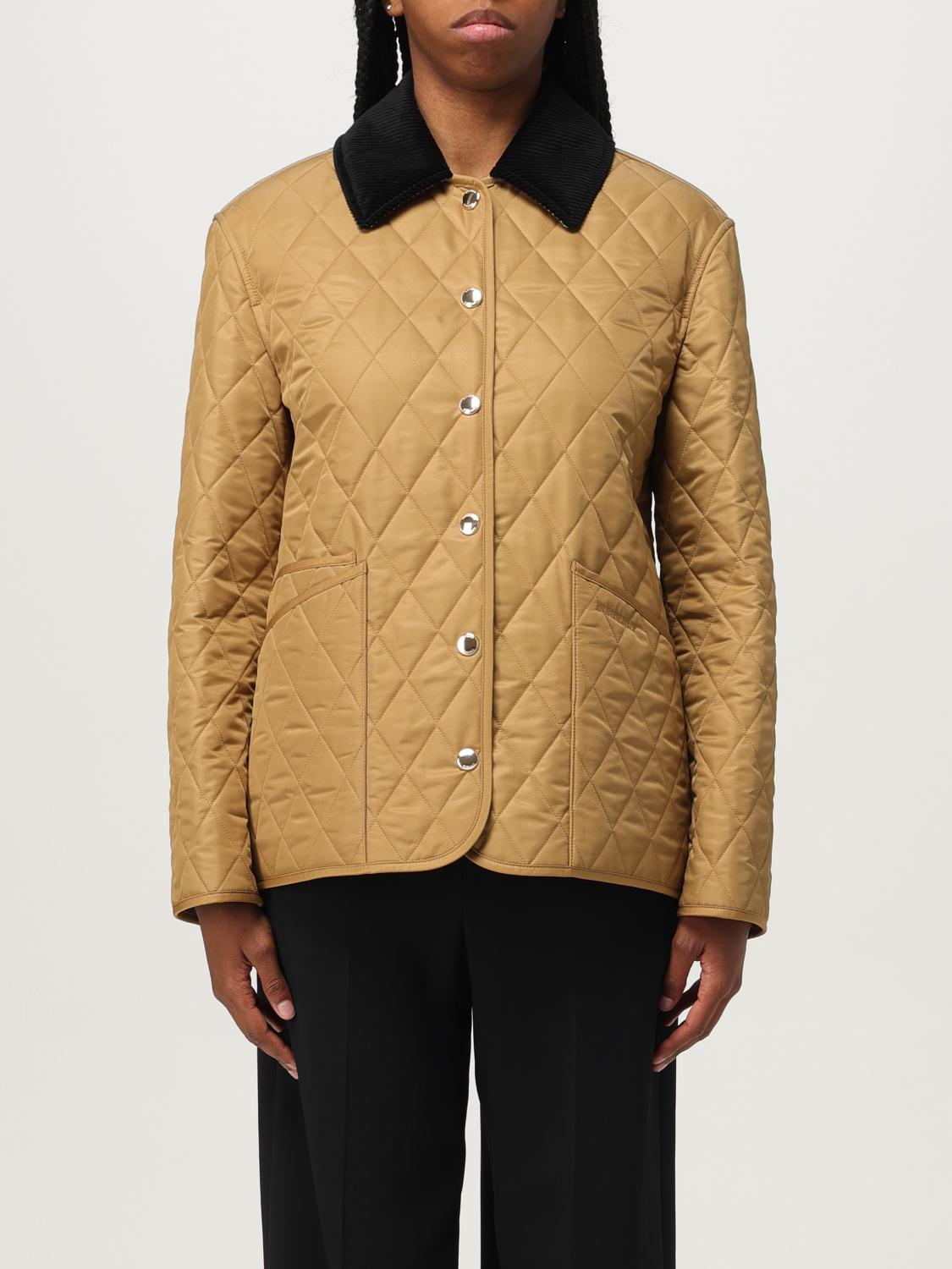 Burberry Corduroy-collar Diamond-quilted Jacket In Brown