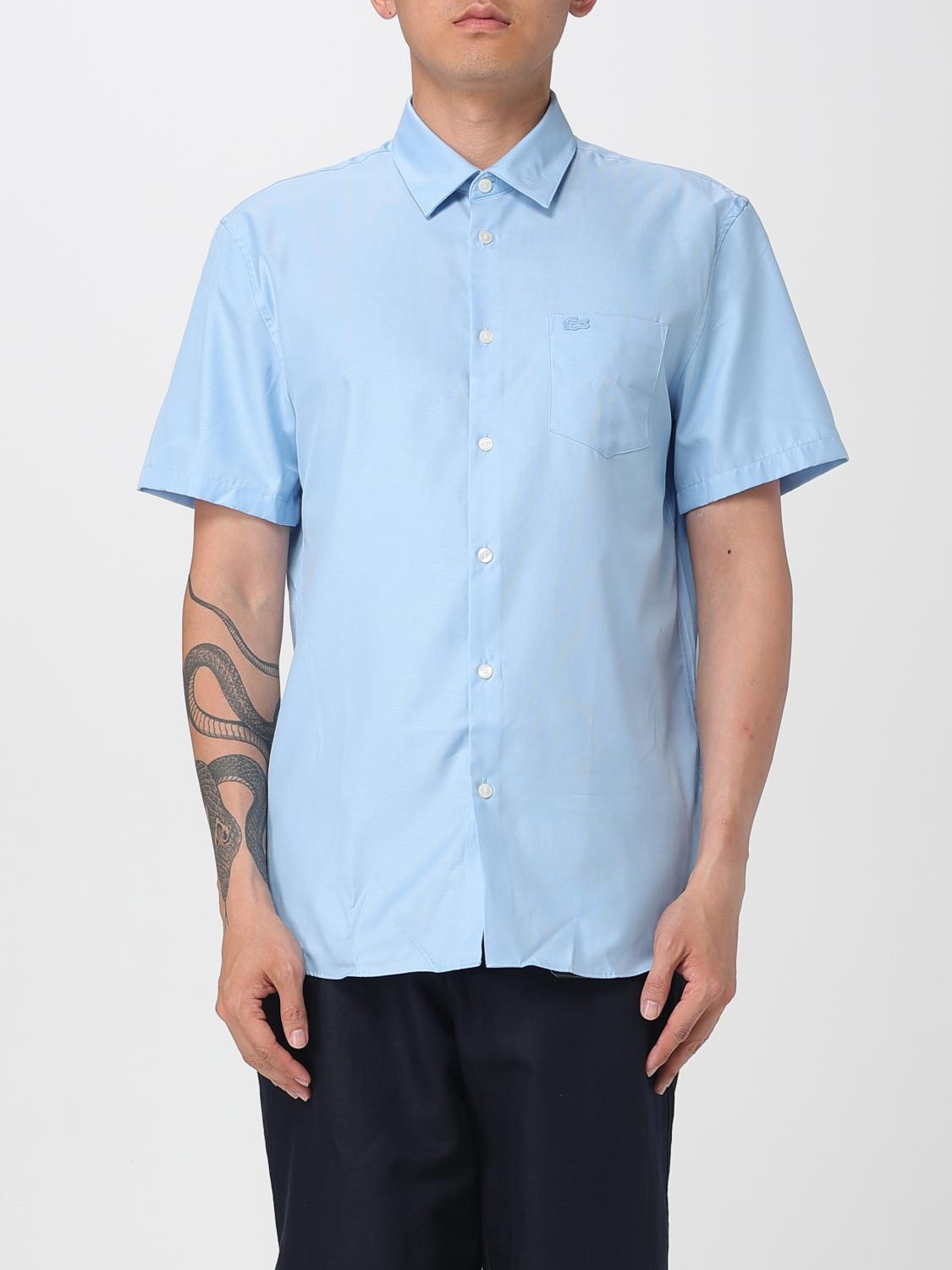 Lacoste Men's Regular Fit Short Sleeve Shirt - 16â½ - 42 In Blue