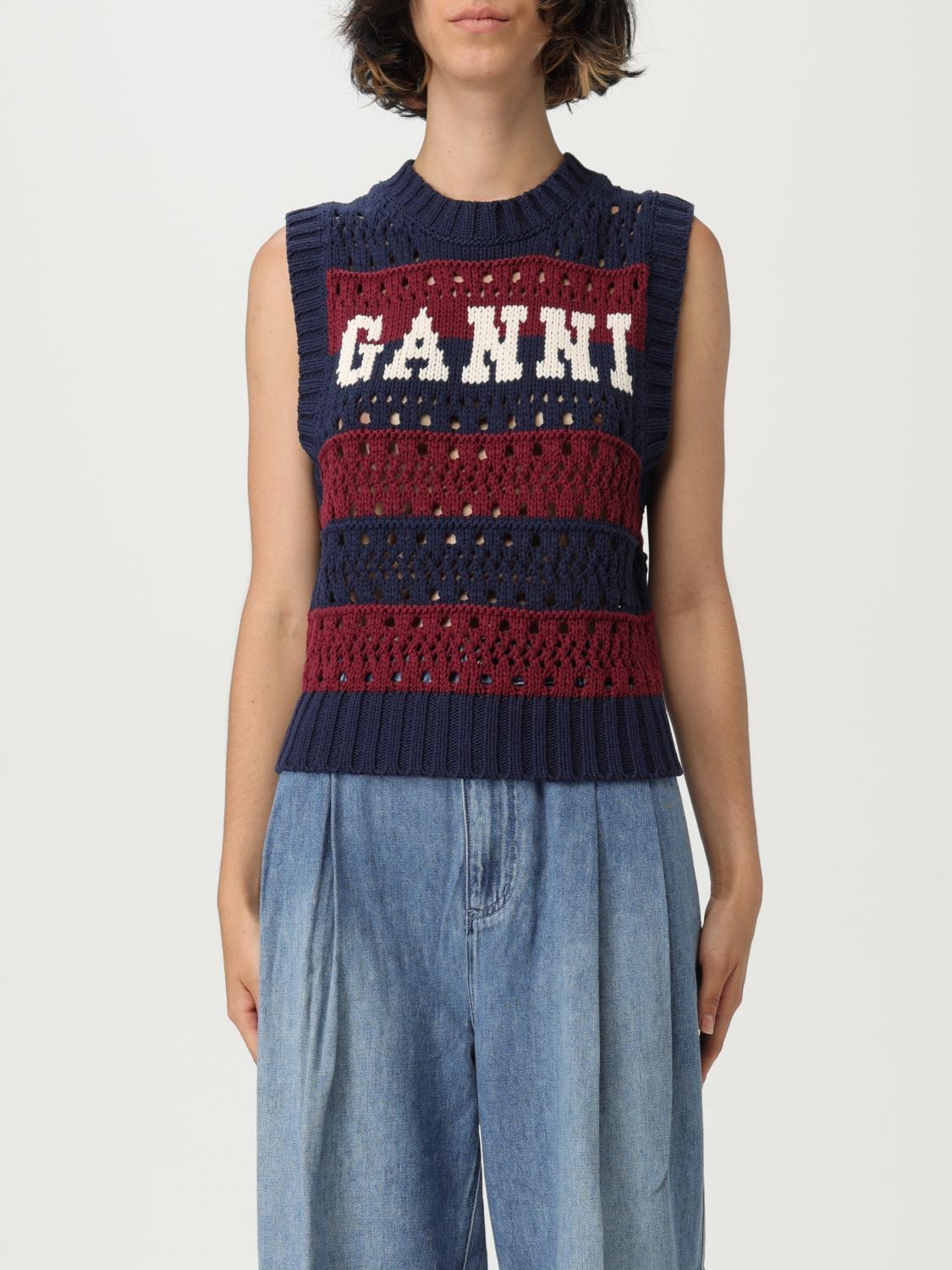 Ganni Multicolor Blue Striped Vest