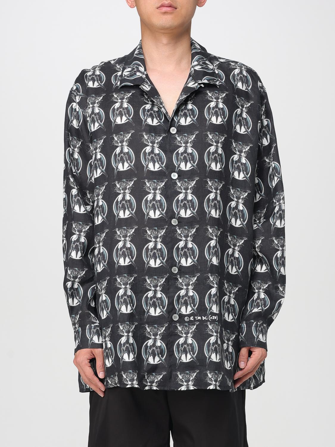 Acne Studios Black Printed Button-up Shirt In Black
