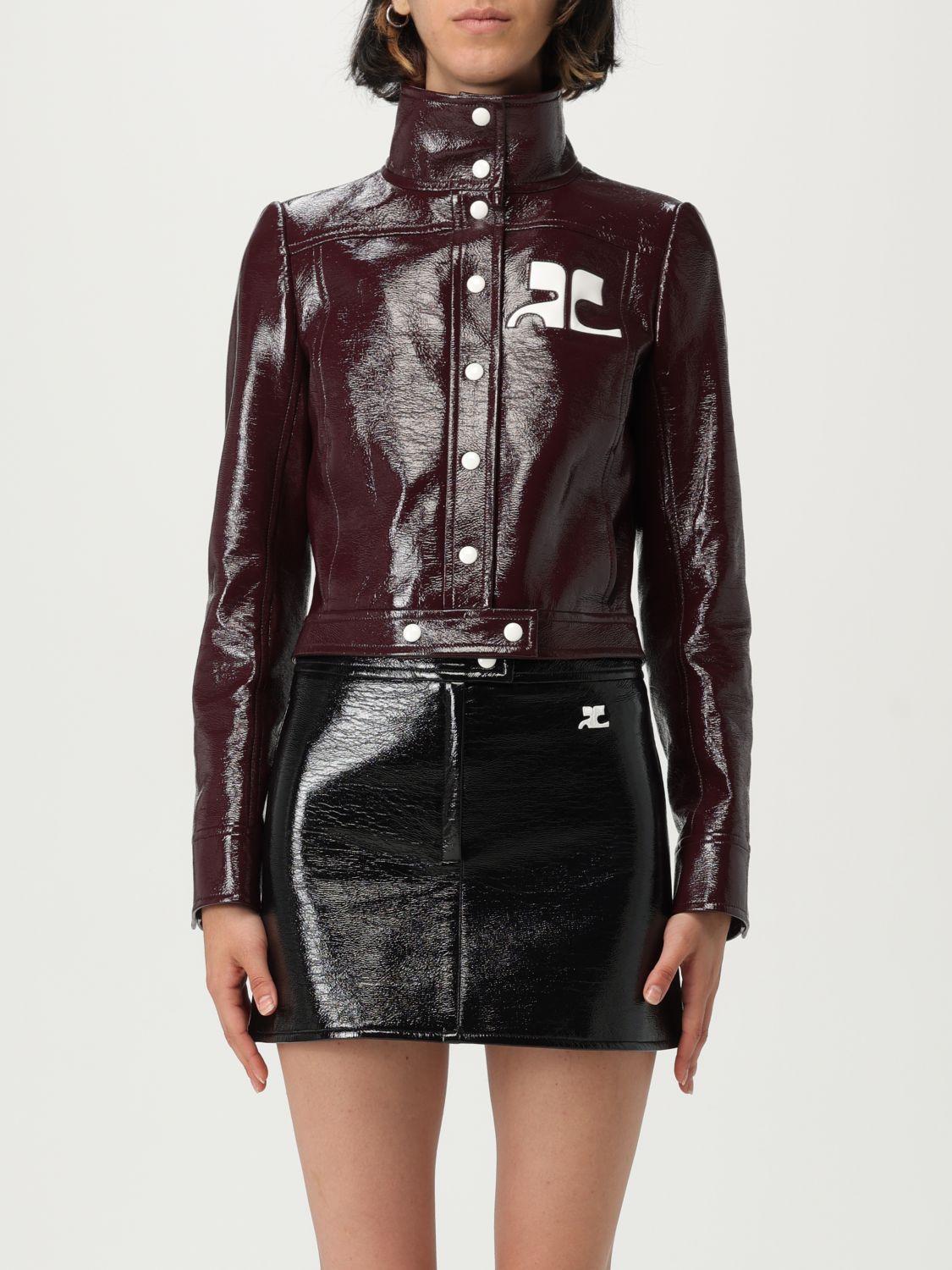 Courrèges High Collar Cropped Cotton Jacket