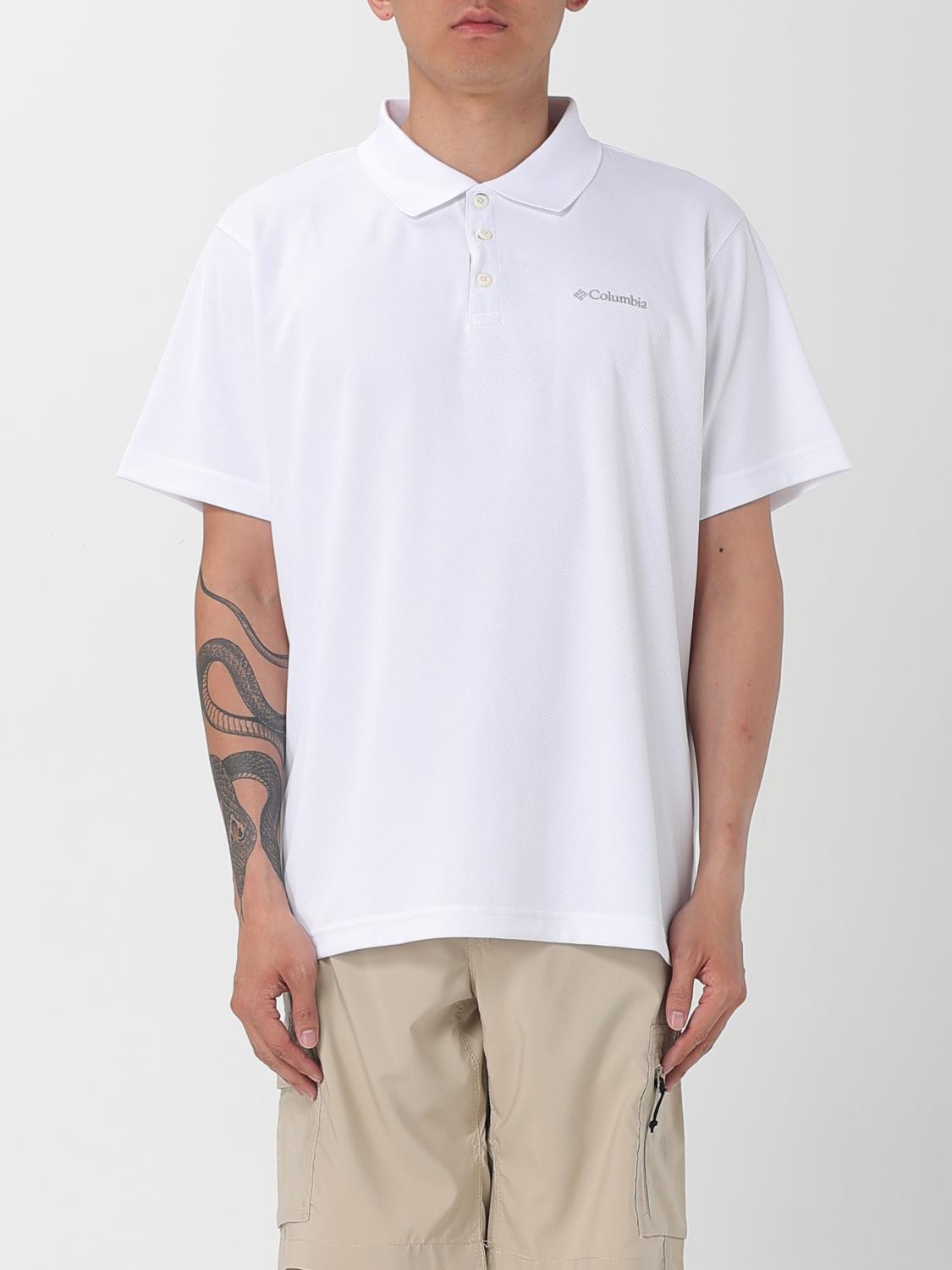 Columbia Men's Carter Short Sleeve Performance Crest Polo In White