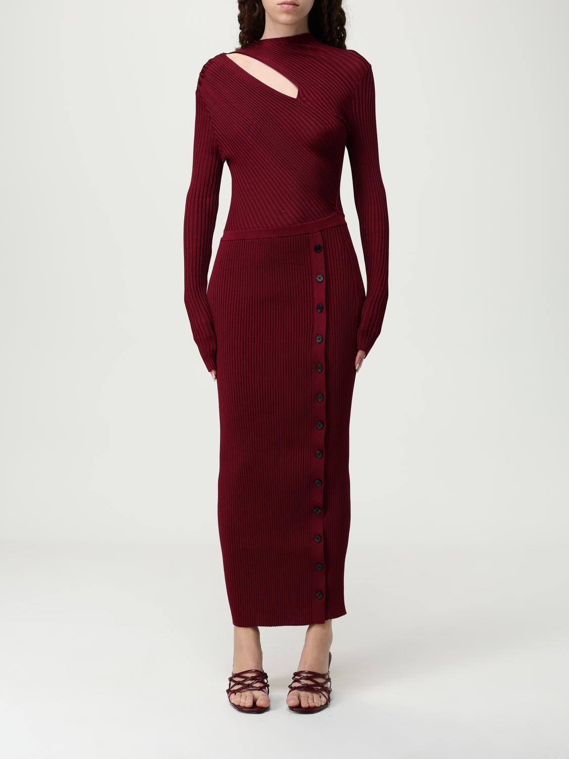 Self-portrait Midi Dress With Cut-out In Brown