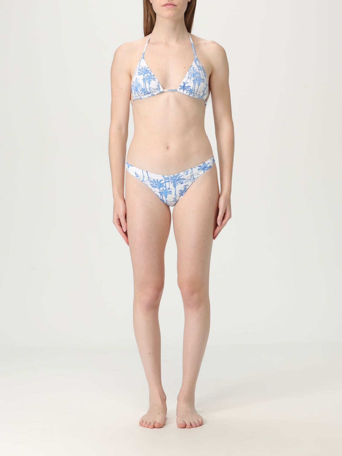 Mc2 Saint Barth Woman Toile De Jouy Scoop Bralette Beach Top May In Blue