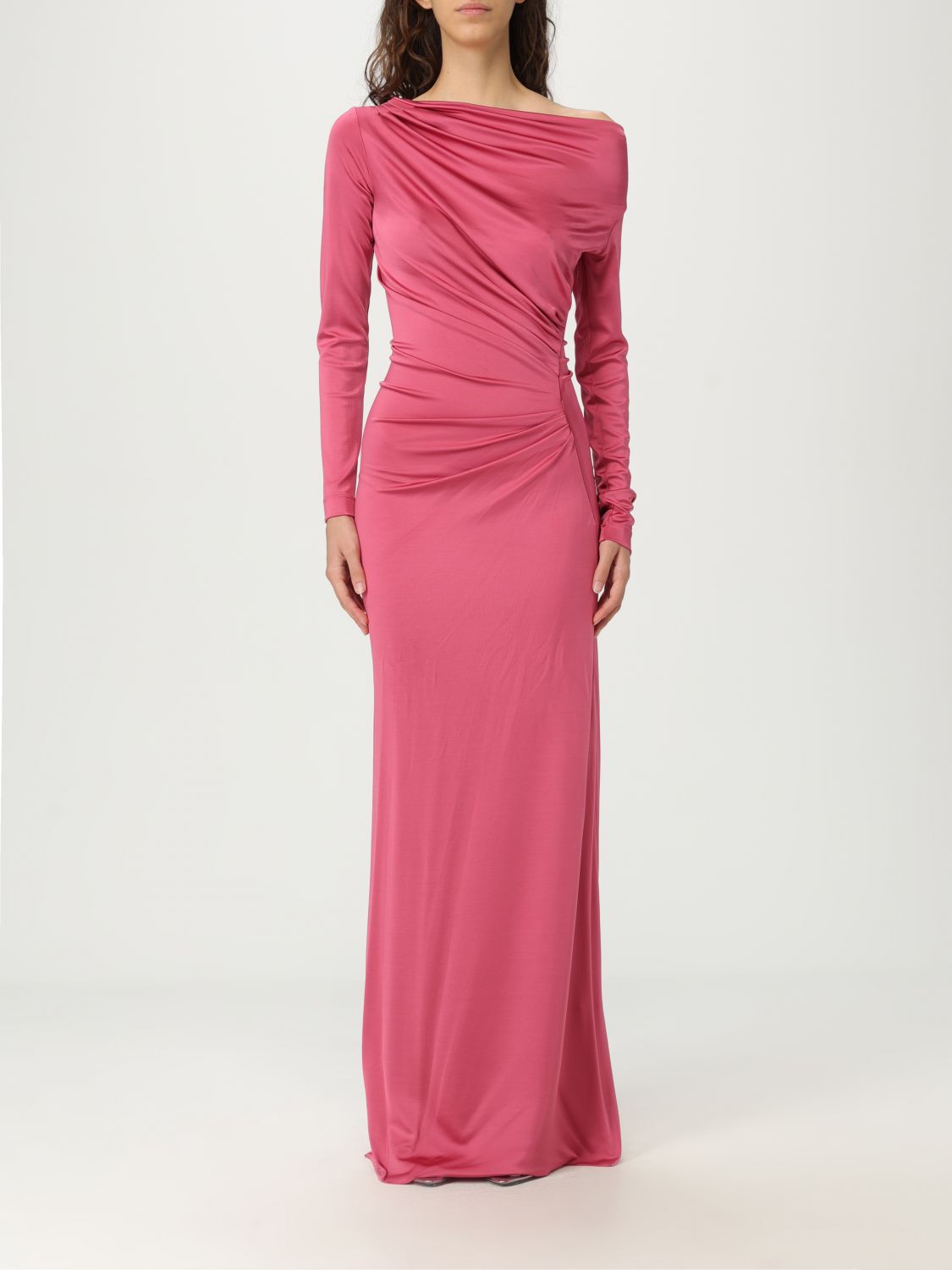 Victoria Beckham Womens Off-shoulder Draped Woven Maxi Dress In Multi