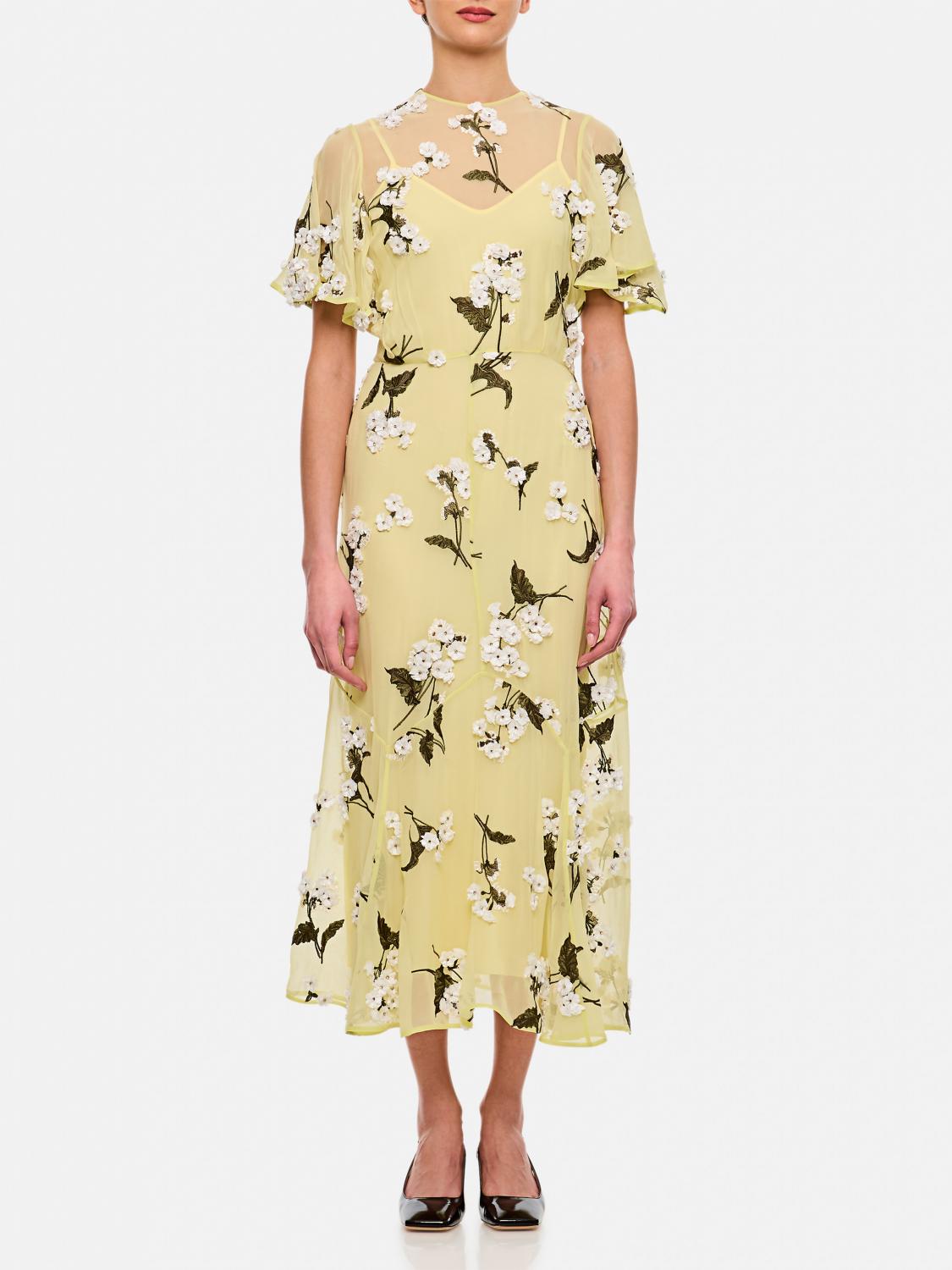 Erdem Embellished Chiffon Midi Dress In Multi