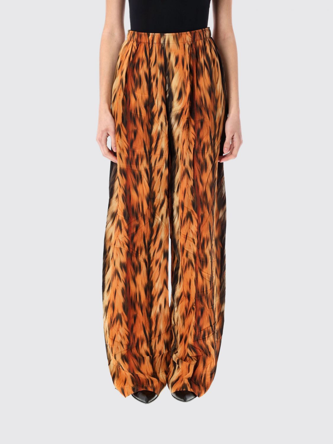 Balenciaga Straight Leg Trousers Elastic Waistband