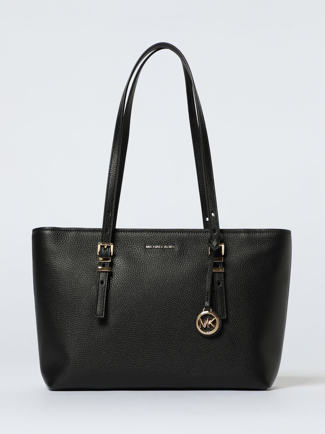 Michael Kors Textured Pebbled Tote Bag With Gold Hardware In Black