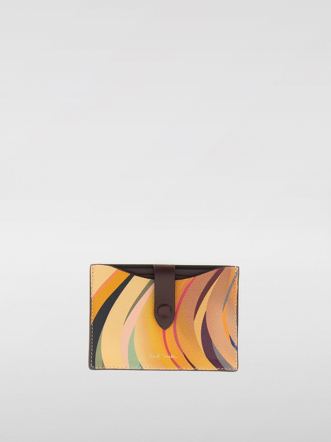 Paul Smith Women's 'dusky Swirl' Leather Pull-out Card Holder Multicolour In Yellow