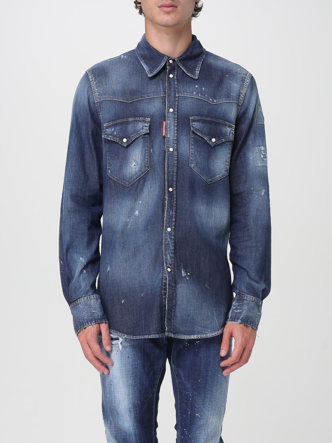 Dsquared2 Fashion Western Shirt In Blue