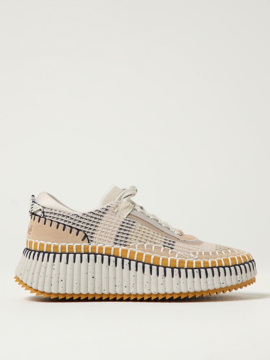 Chloé Nama Embroidered Suede And Recycled-mesh Sneakers