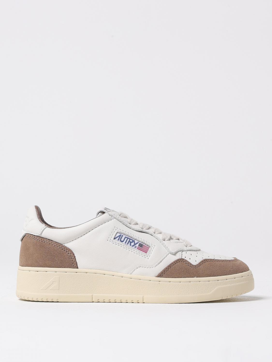 Autry Low Sneaker With Contrast Panels And Perforated Detailing In White