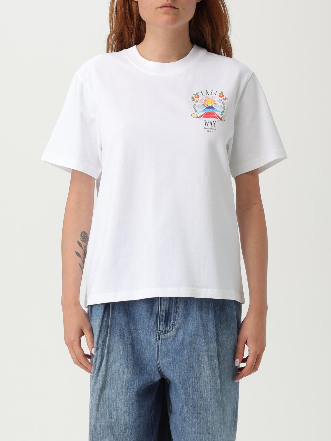 Casablanca Crew Neck Cotton T-shirt With Graphic Print