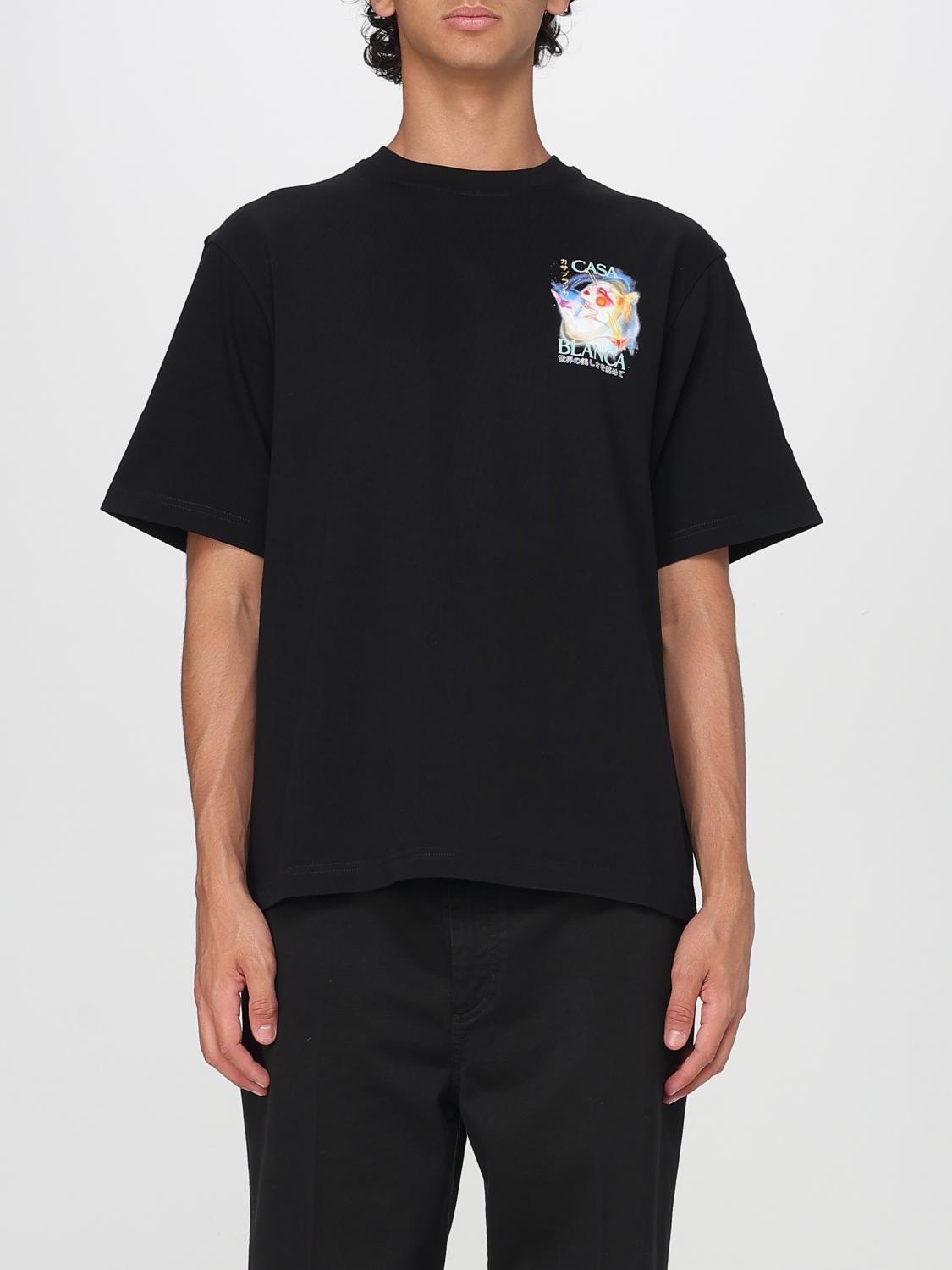 Casablanca Crew Neck Graphic Print Short Sleeves In Black