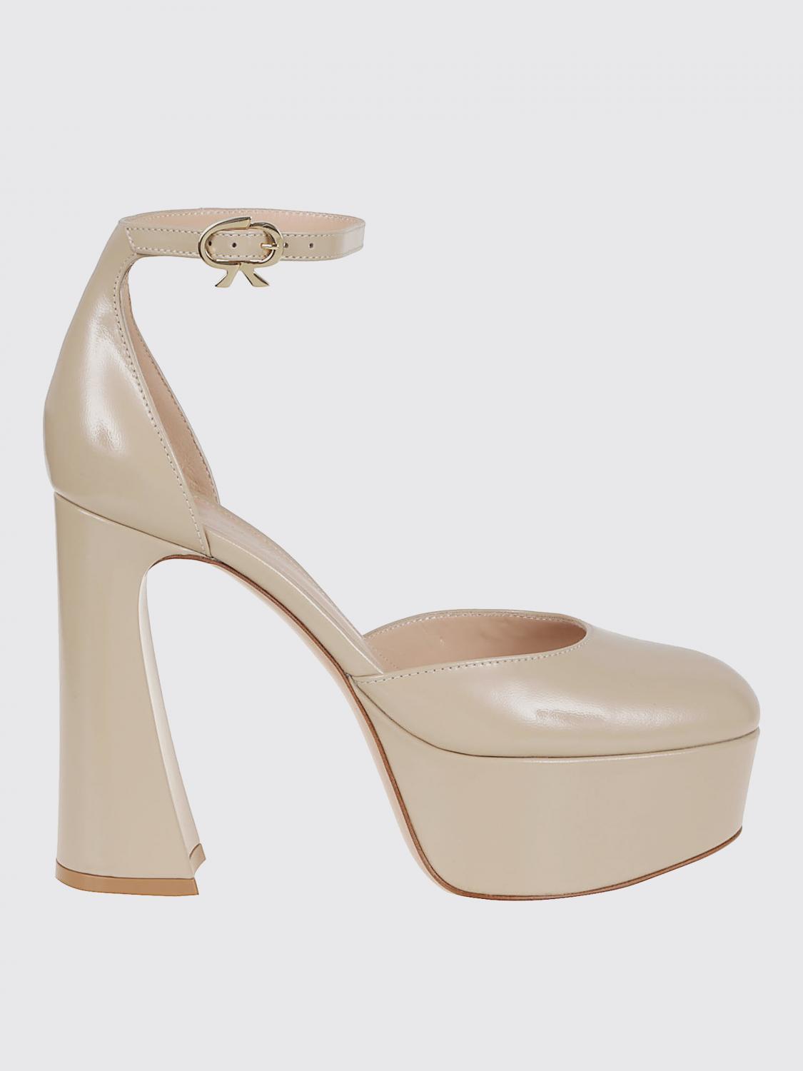 Gianvito Rossi Leather Sandal With Iconic Ribbon Buckle