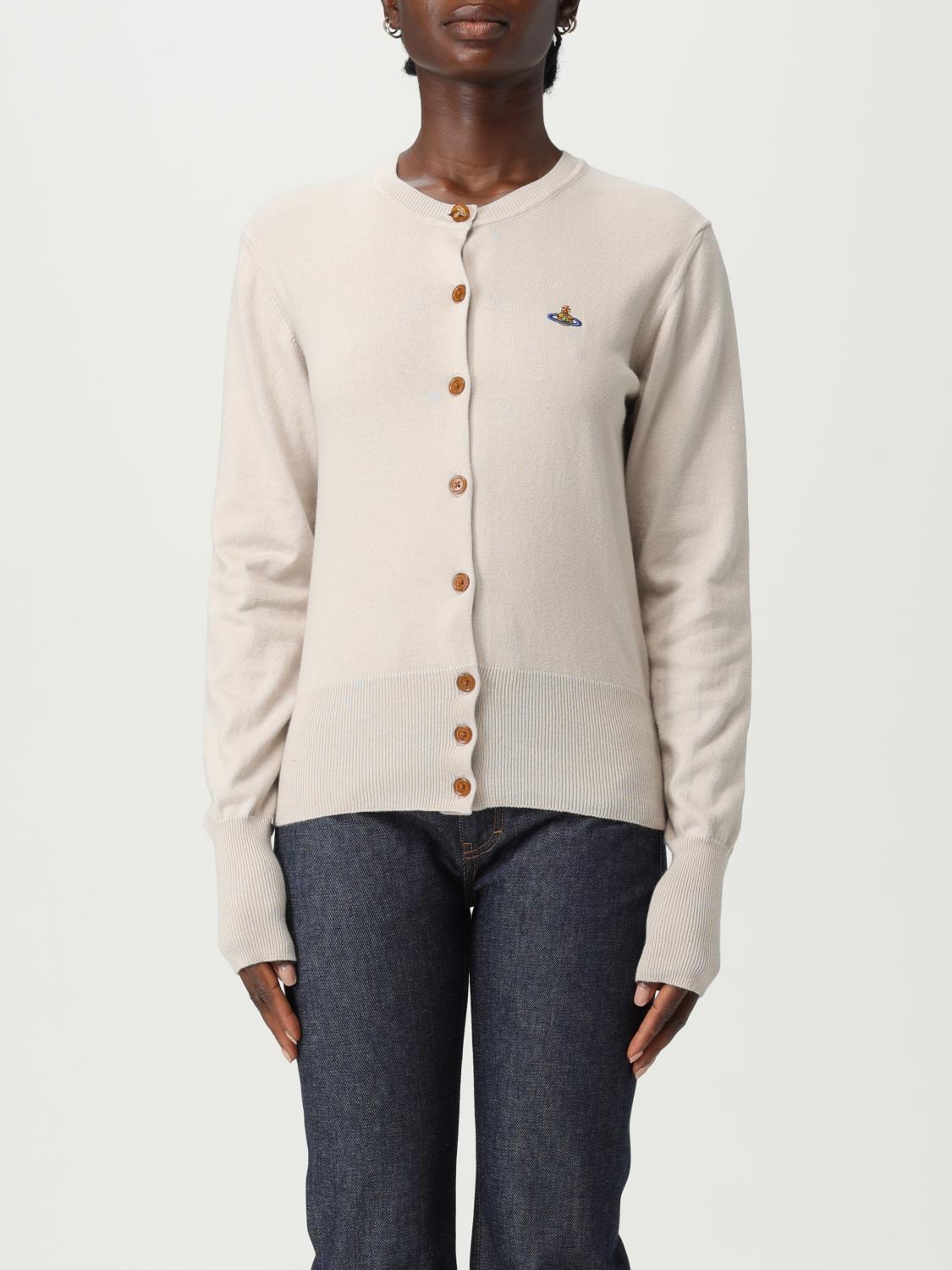 Vivienne Westwood Off-white Bea Ribbed-knit Cardigan In Neutral