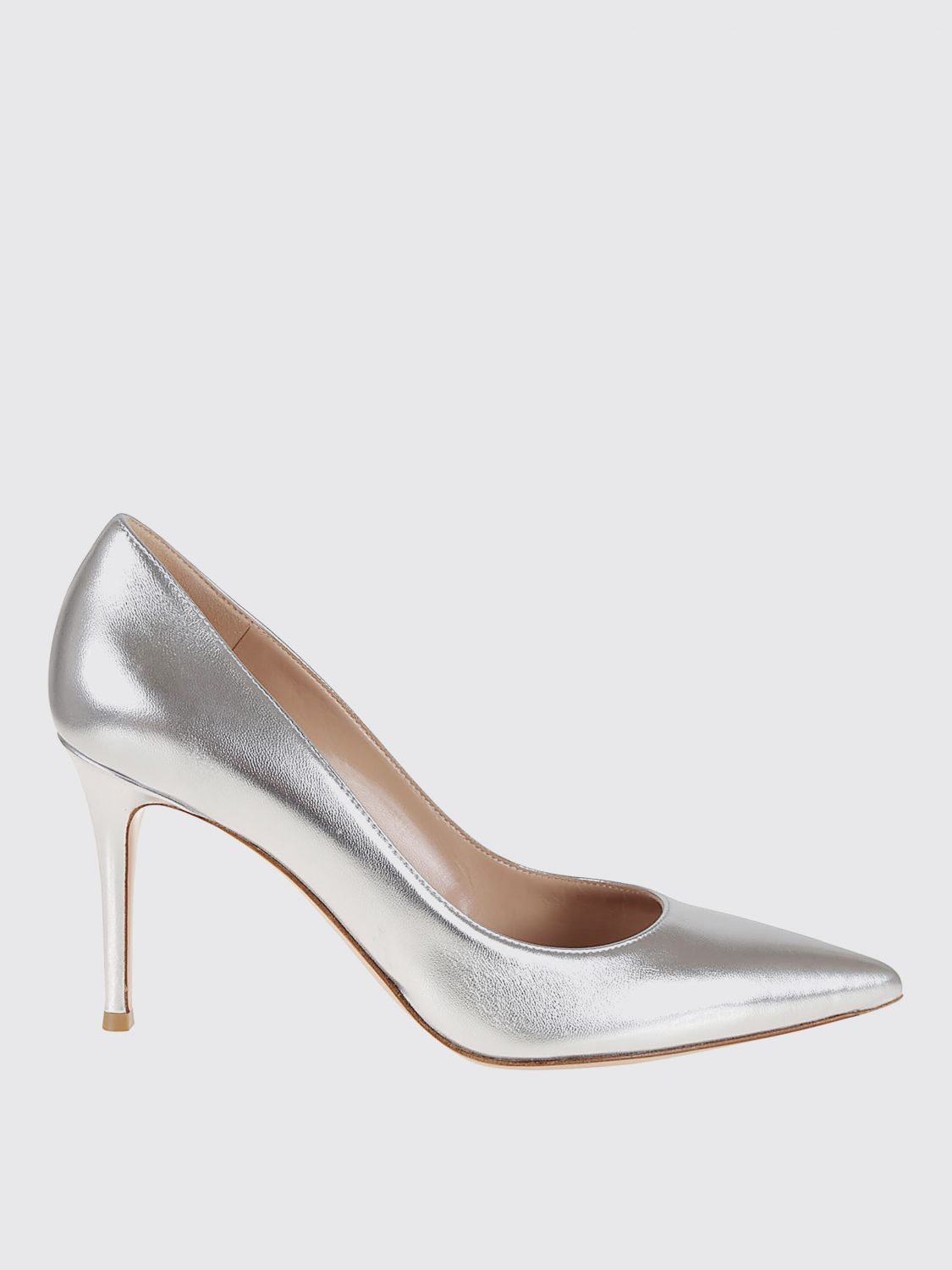 Gianvito Rossi High-heeled Pumps With Pointed Toe And Metallic Finish In Multi