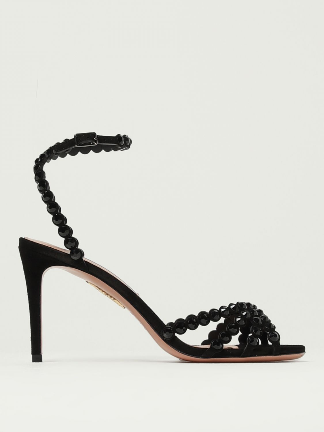 Aquazzura Tequila 85 Embellished Suede Sandals