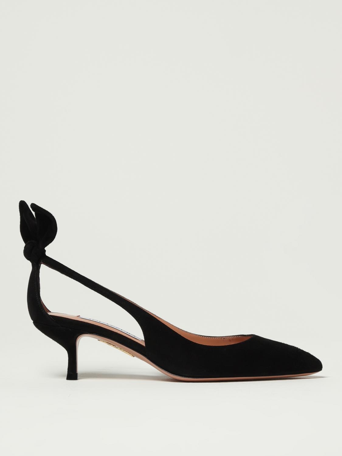 Aquazzura 50 Bow-tie Suede Pumps
