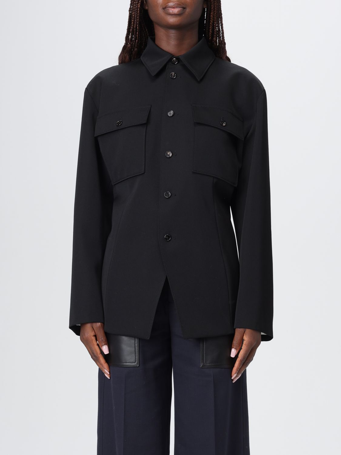 Bottega Veneta Tailored Jacket With Classic Collar In Black