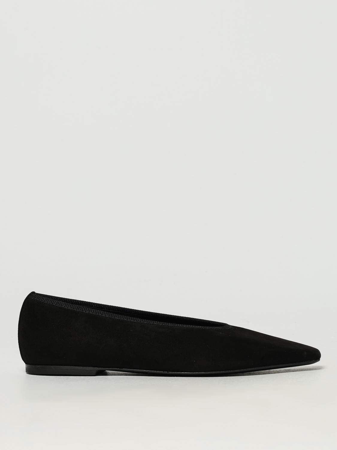 Totême Toteme Minimalist Velvet Ballerinas Shoes In Black