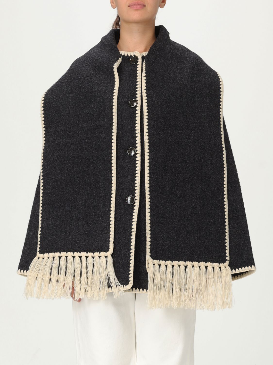 Totême Toteme Embroidered Scarf Jacket In Black