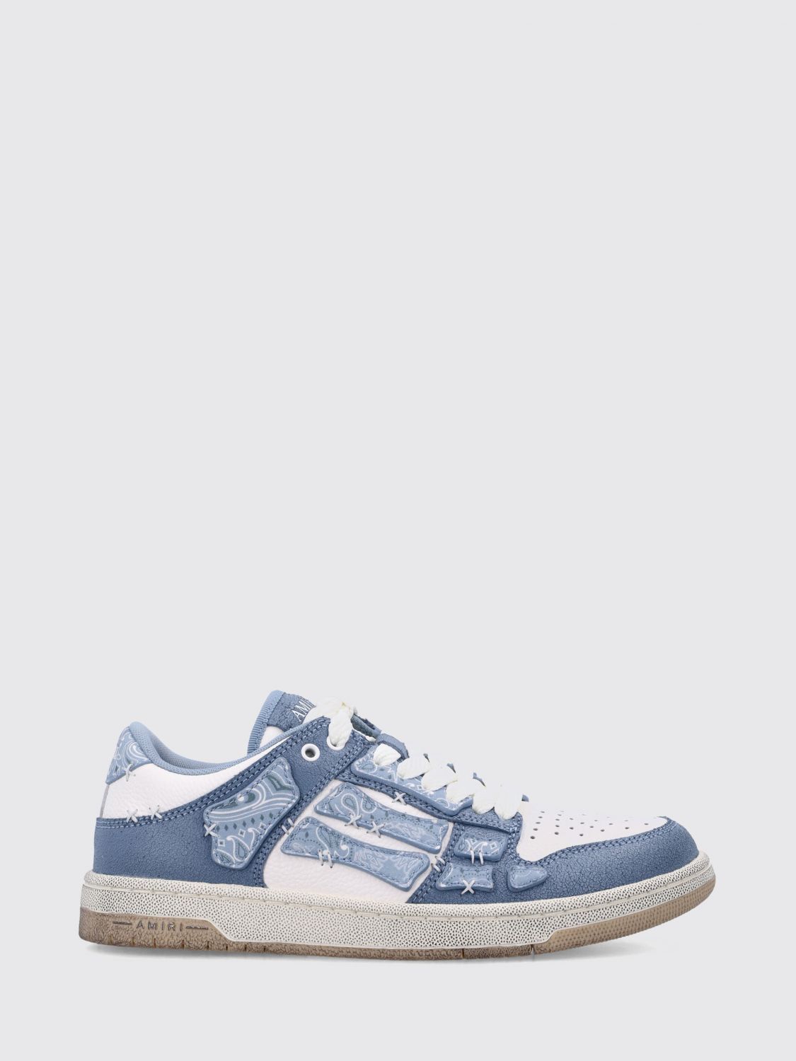 Amiri Men Tow-tone Leather Bandana Skel Sneakers In Blue