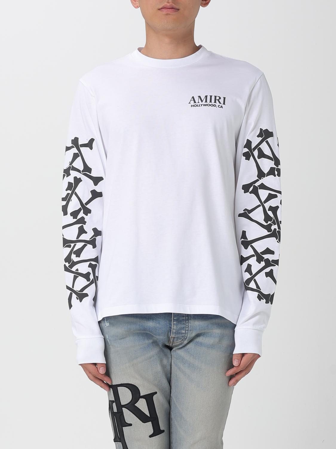 Amiri Stacked Bones Crewneck Sweater With Graphic Print In White